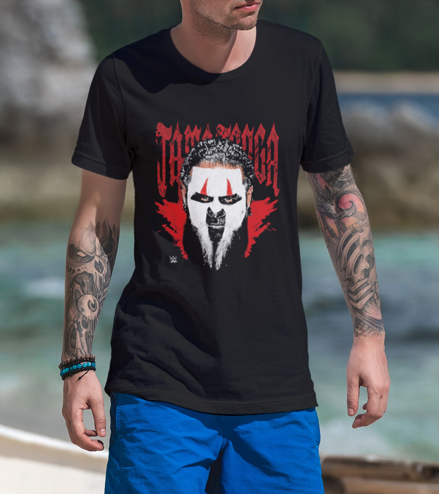 Tama Tonga WWE White Face Paint Red Scream T-Shirt