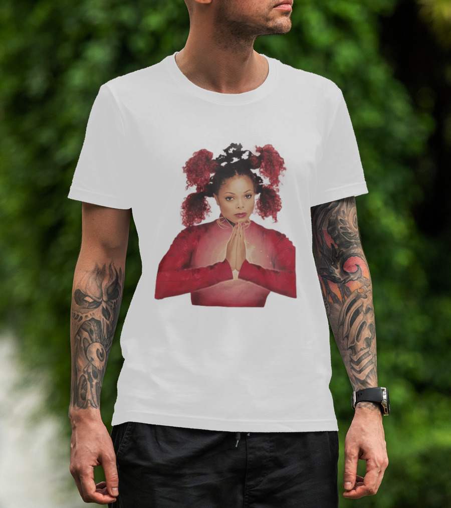 1999 Janet Jackson Velvet Rope Tour Red Outfit Praying Hands T-Shirt