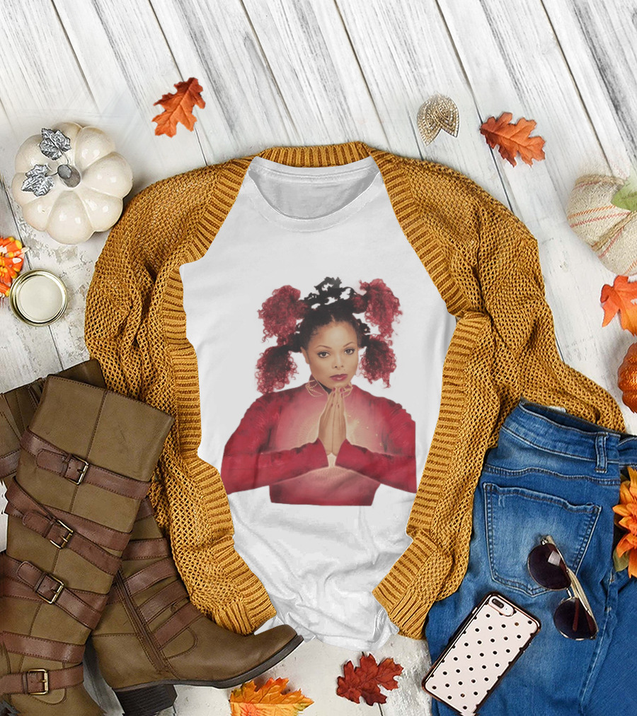 1999 Janet Jackson Velvet Rope Tour Red Outfit Praying Hands T-Shirt