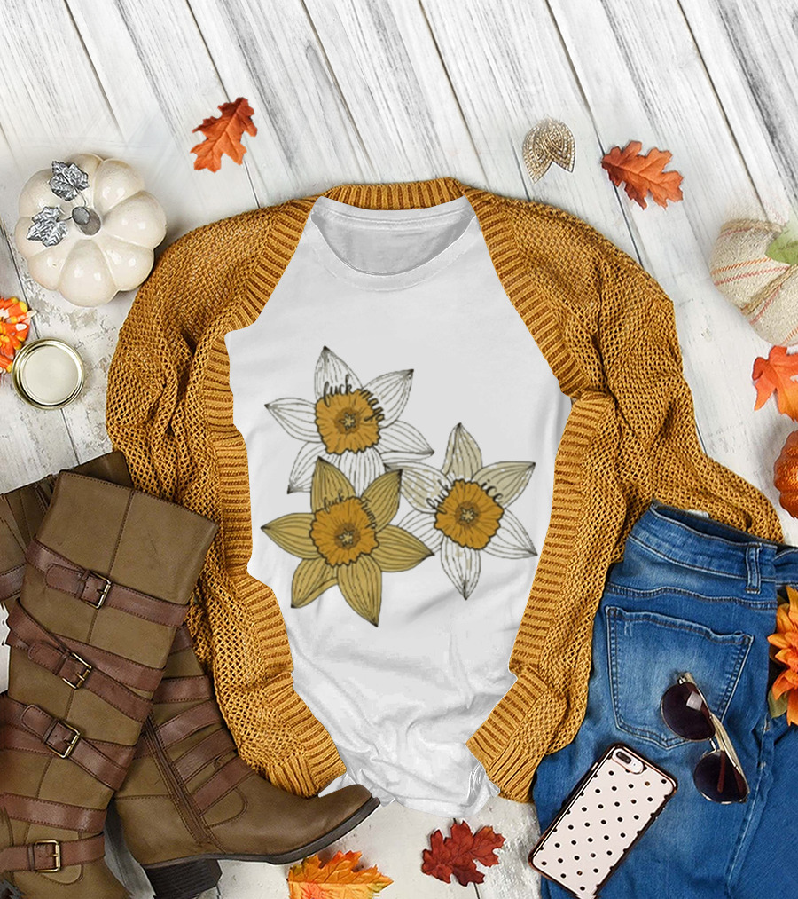 Fuck MAGA Trump ICE Yellow Daffodil Trio T-Shirt