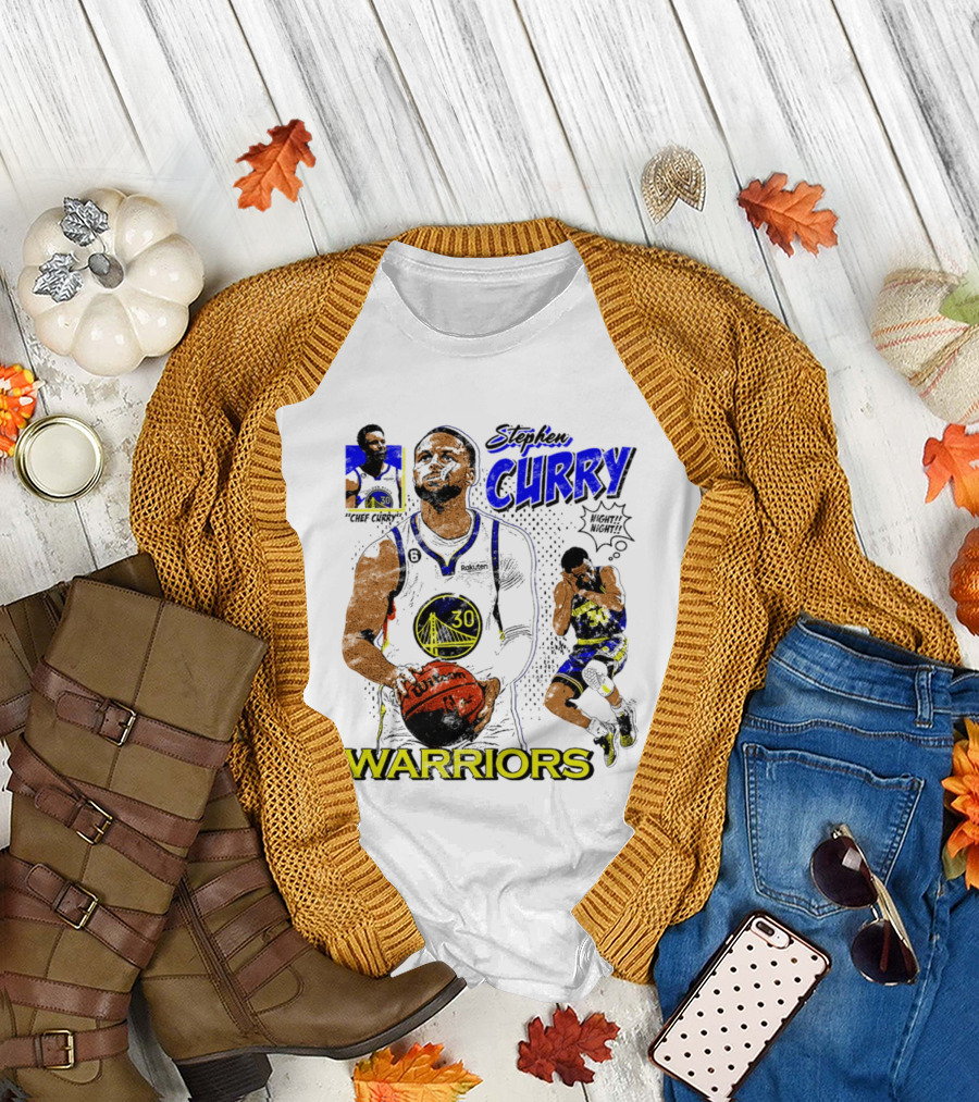 Stephen Curry Golden State Warriors Comic Style Basketball T-Shirt