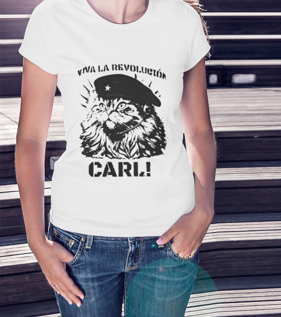 Viva La Revolucion Carl Cat With Beret T-Shirt