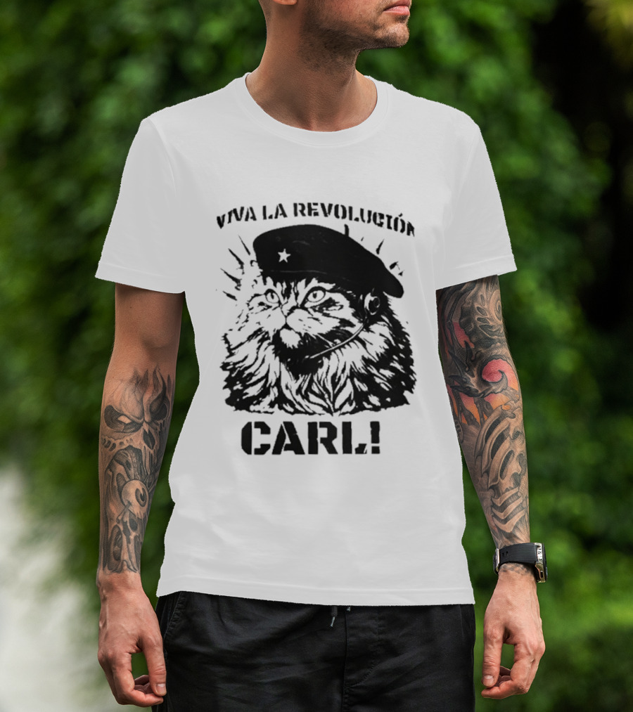 Viva La Revolucion Carl Cat With Beret T-Shirt