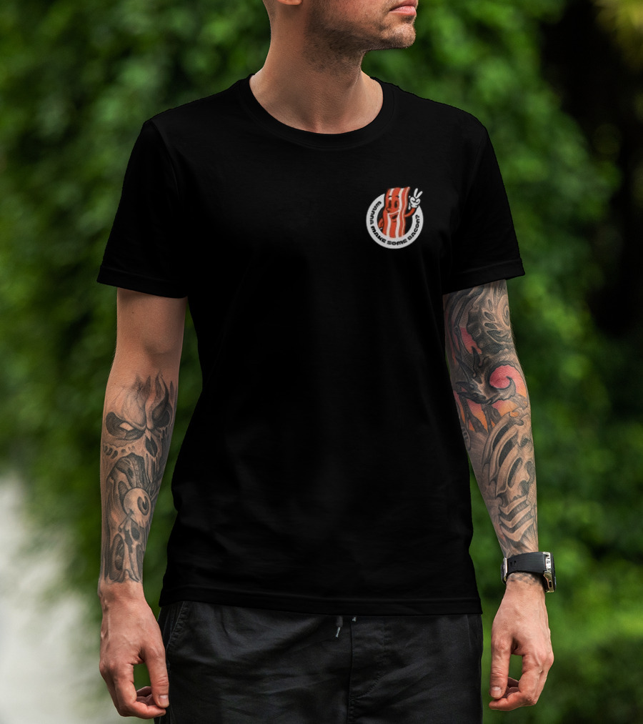 Dropout Bacon And Threats Black T-Shirt