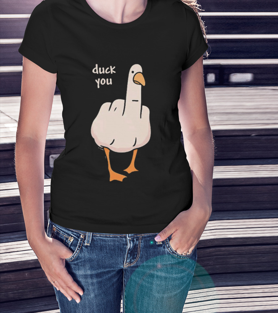 Duck You Middle Finger Duck Cartoon T-Shirt