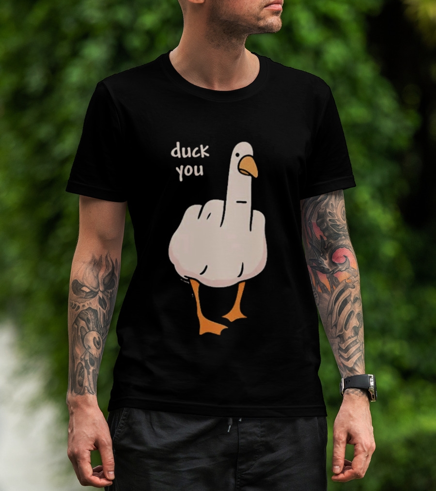 Duck You Middle Finger Duck Cartoon T-Shirt