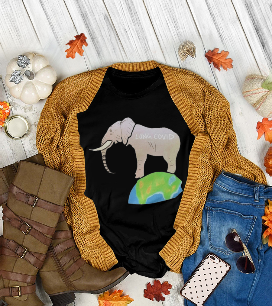 Elephant Long Covid Earth T-Shirt