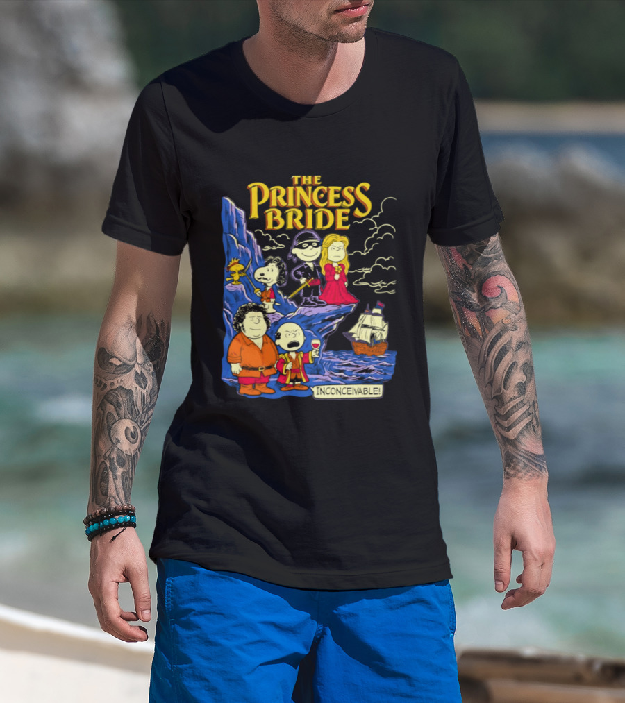 The Princess Bride Peanuts Crossover Featuring Iconic Cartoon Characters T-Shirt