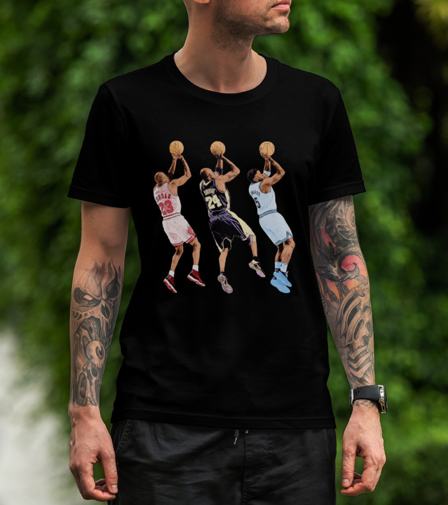 Michael Jordan Kobe Bryant Anthony Edwards Basketball Legends No. 23 No. 24 No. 1 T-Shirt