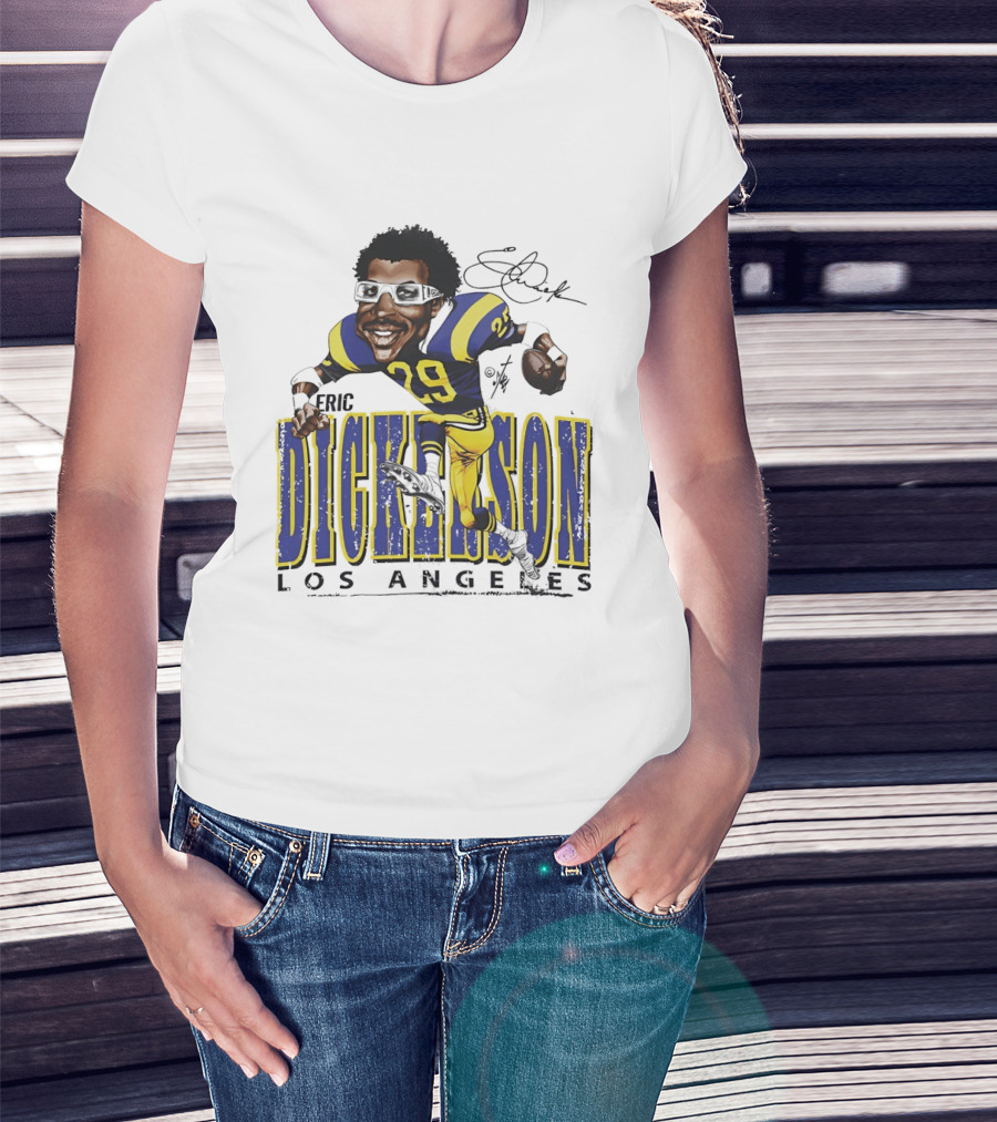 Eric Dickerson Los Angeles Rams Cartoon Running Back T-Shirt