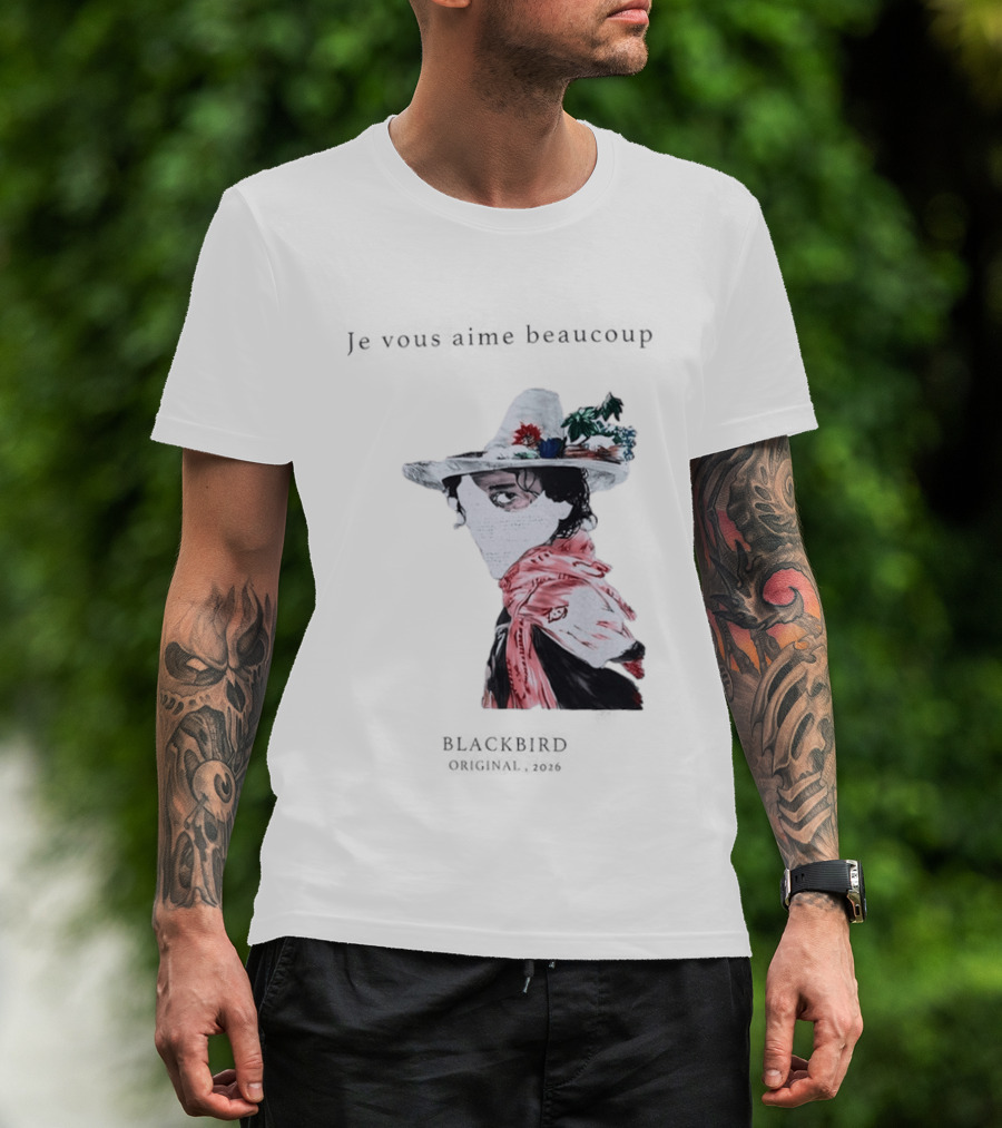 Je Vous Aime Beaucoup Blackbird Original 2026 Hat Mask Flower Scarf T-Shirt