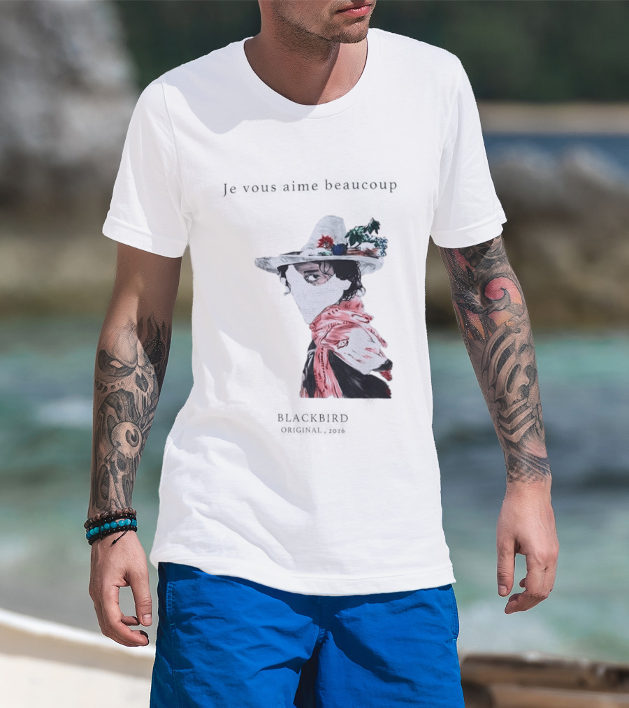Je Vous Aime Beaucoup Blackbird Original 2026 Hat Mask Flower Scarf T-Shirt