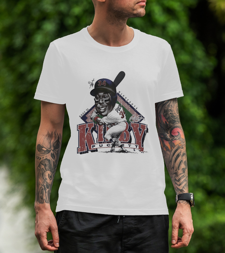 Kirby Puckett 34 Minnesota Twins Baseball Cartoon T-Shirt
