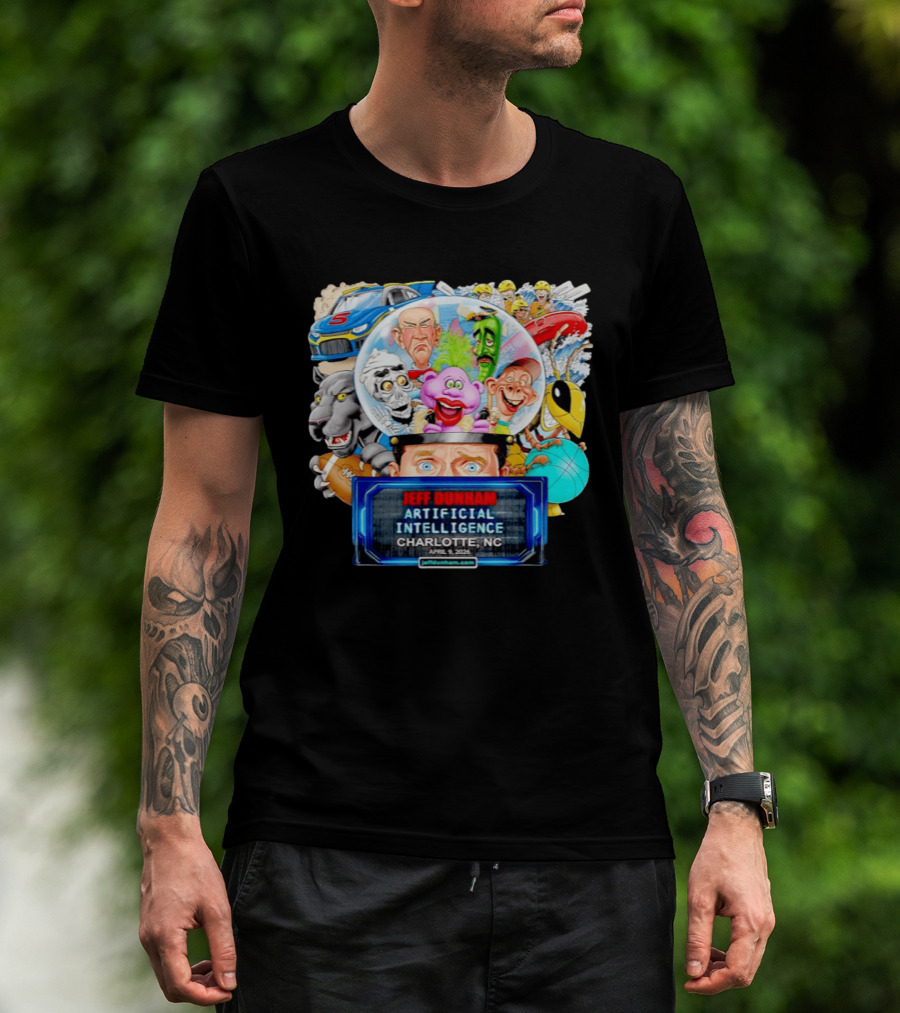 Jeff Dunham Artificial Intelligence Tour Charlotte NC April 9 2026 Characters And Scenes T-Shirt