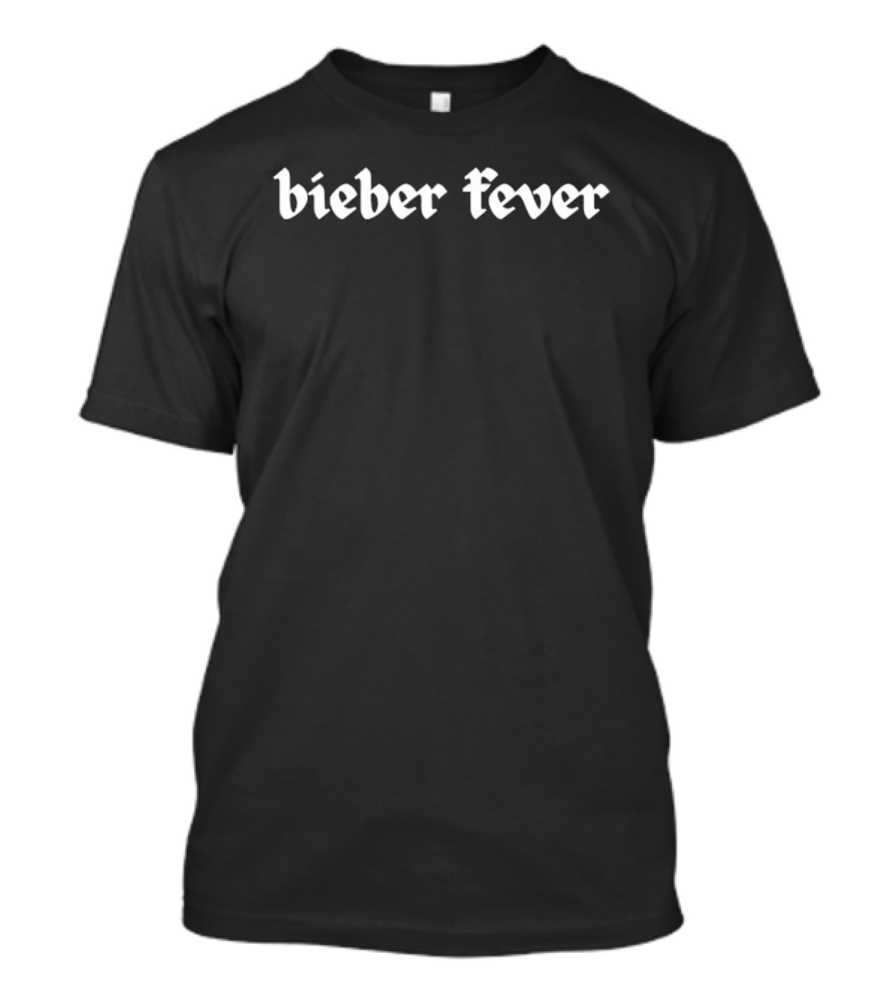Bieber Fever Justin Bieber White Gothic Font T-Shirt