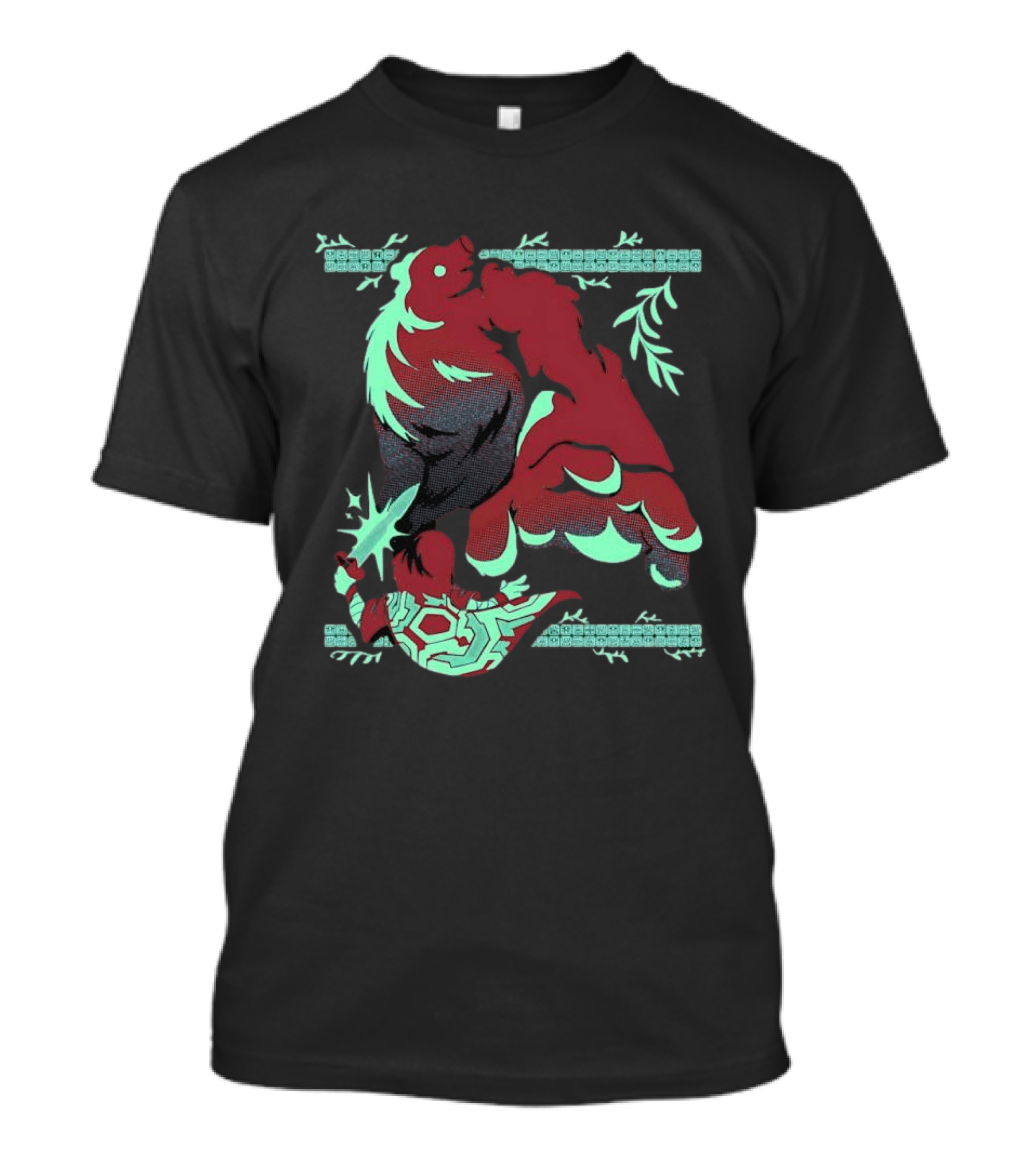 Shadowy Colossus Duel Fanart With Sword And Giant T-Shirt