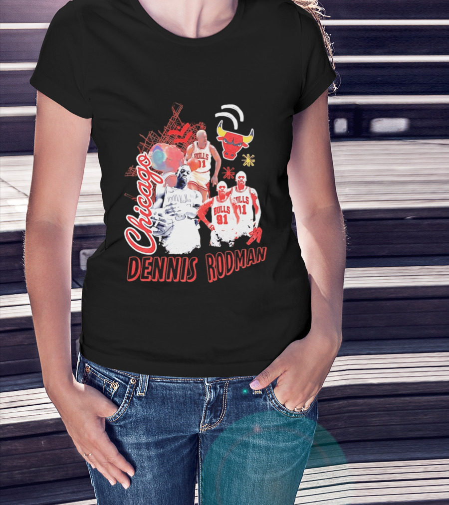 Chicago Bulls Dennis Rodman Vintage Basketball Legend T-Shirt
