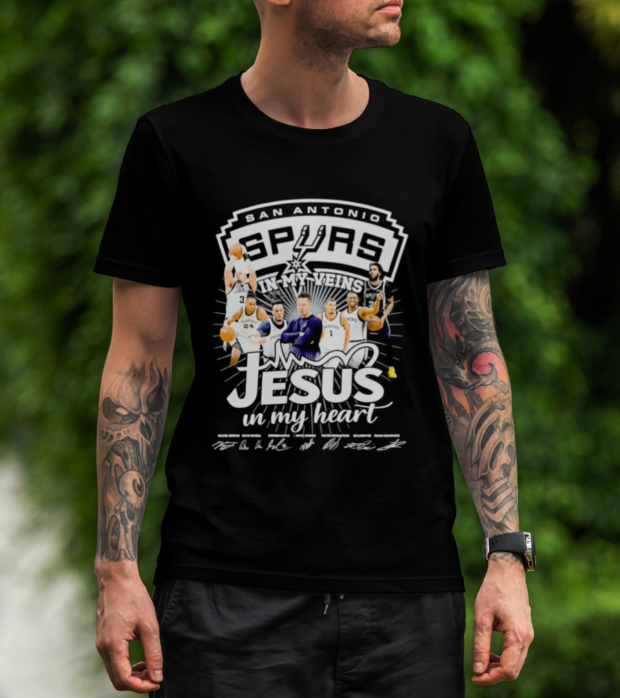 San Antonio Spurs Basketball Passion And Faith With Jesus In My Heart T-Shirt
