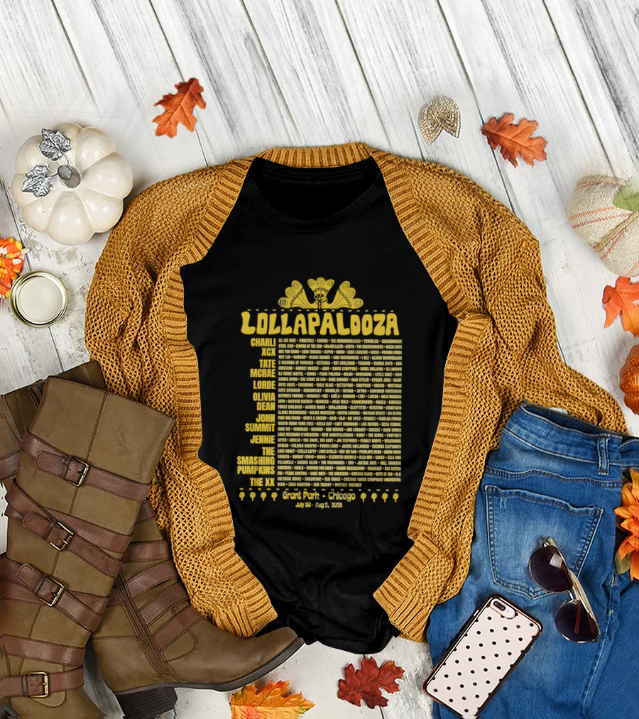 Lollapalooza 2023 Lineup Charli XCX Tate McRae Lorde Olivia Dean John Summit Jennie T-Shirt