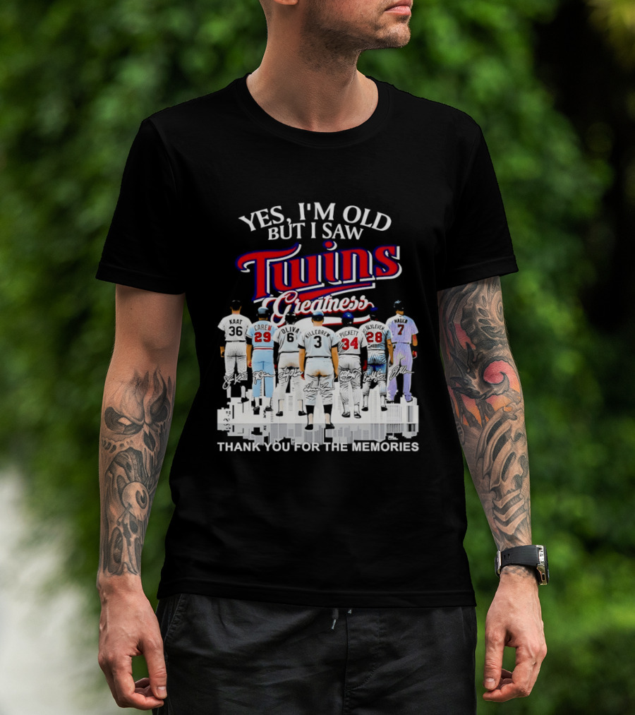 Yes I'm Old But I Saw Twins Greatness Thank You For The Memories T-Shirt