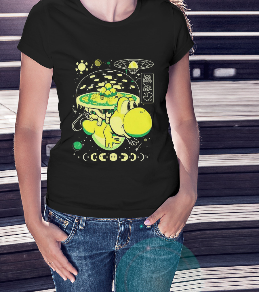Yoshi Whole World Within His Shell Super Mario World Iconic Nintendo T-Shirt