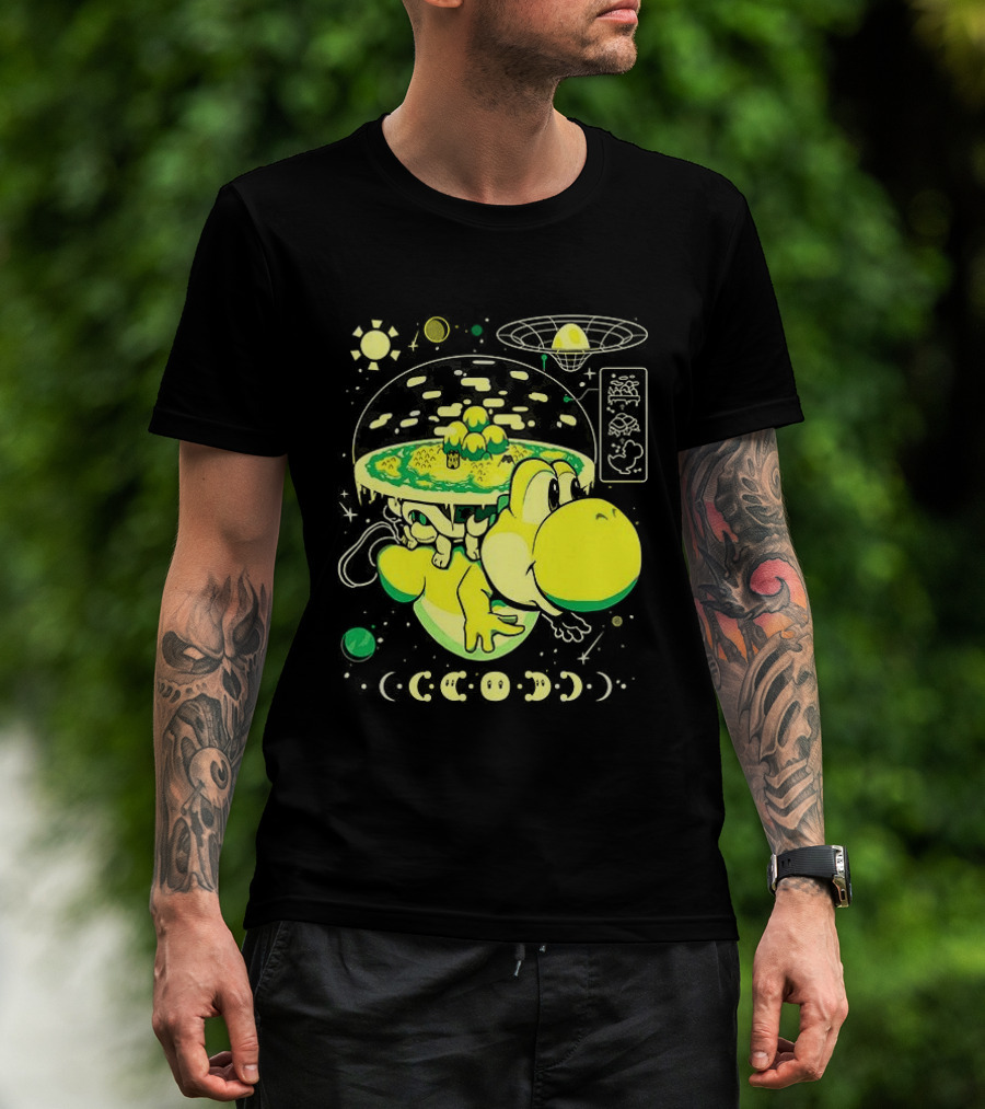Yoshi Whole World Within His Shell Super Mario World Iconic Nintendo T-Shirt