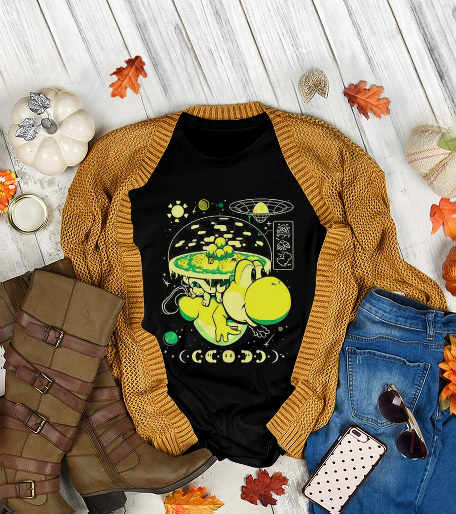 Yoshi Whole World Within His Shell Super Mario World Iconic Nintendo T-Shirt