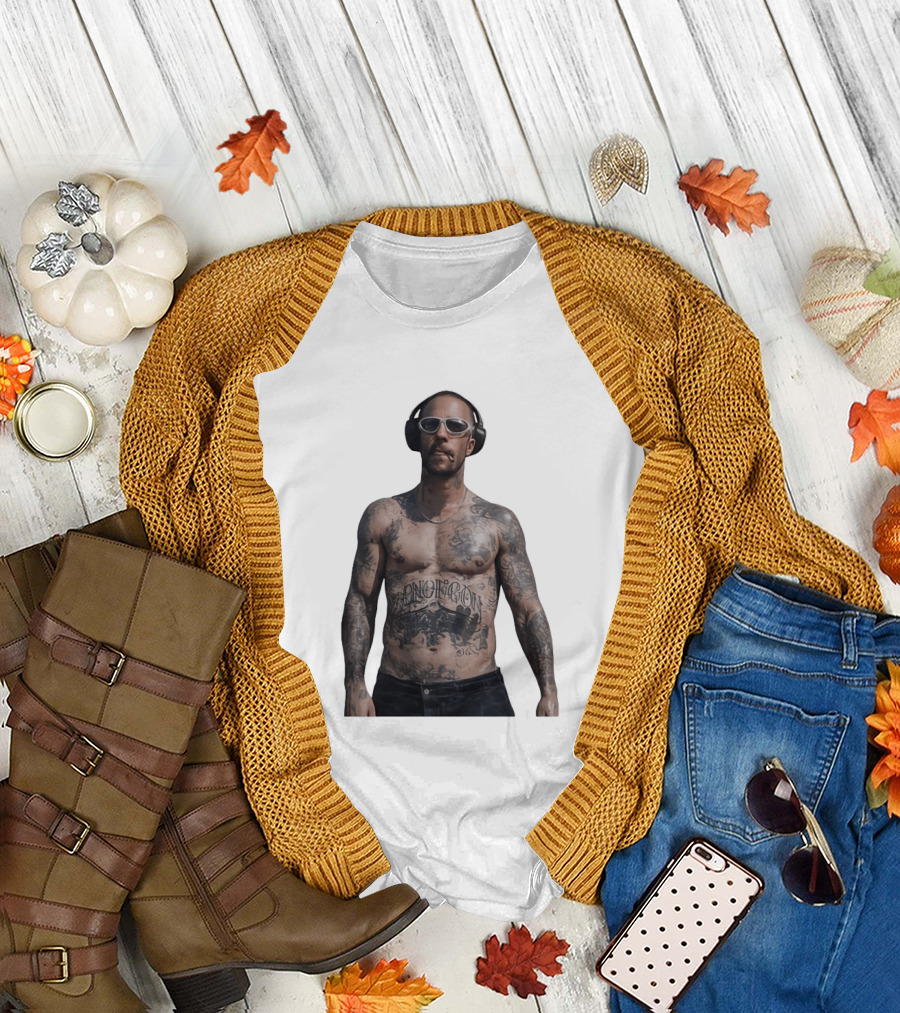 Adam Levine Maroon 5 Smoking Tattoos and Headphones T-Shirt