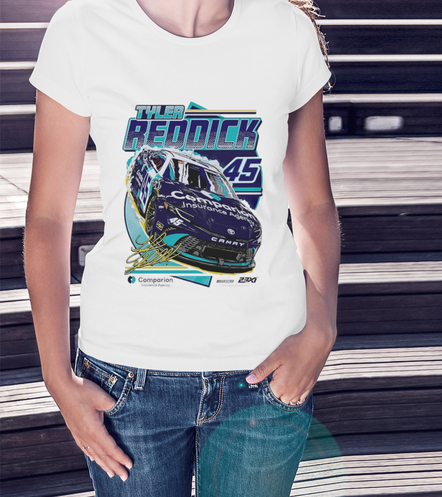 Tyler Reddick 45 Companion Insurance Agent 23XI Racing Toyota Camry T-Shirt