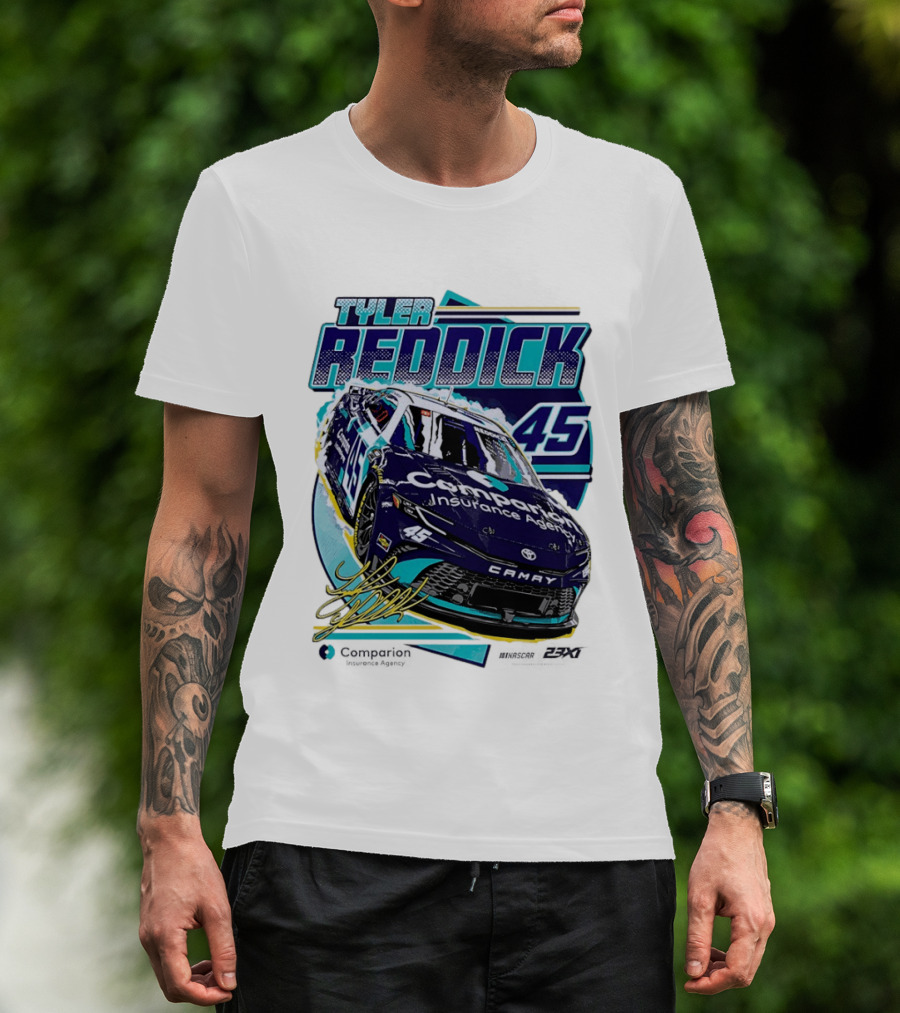 Tyler Reddick 45 Companion Insurance Agent 23XI Racing Toyota Camry T-Shirt