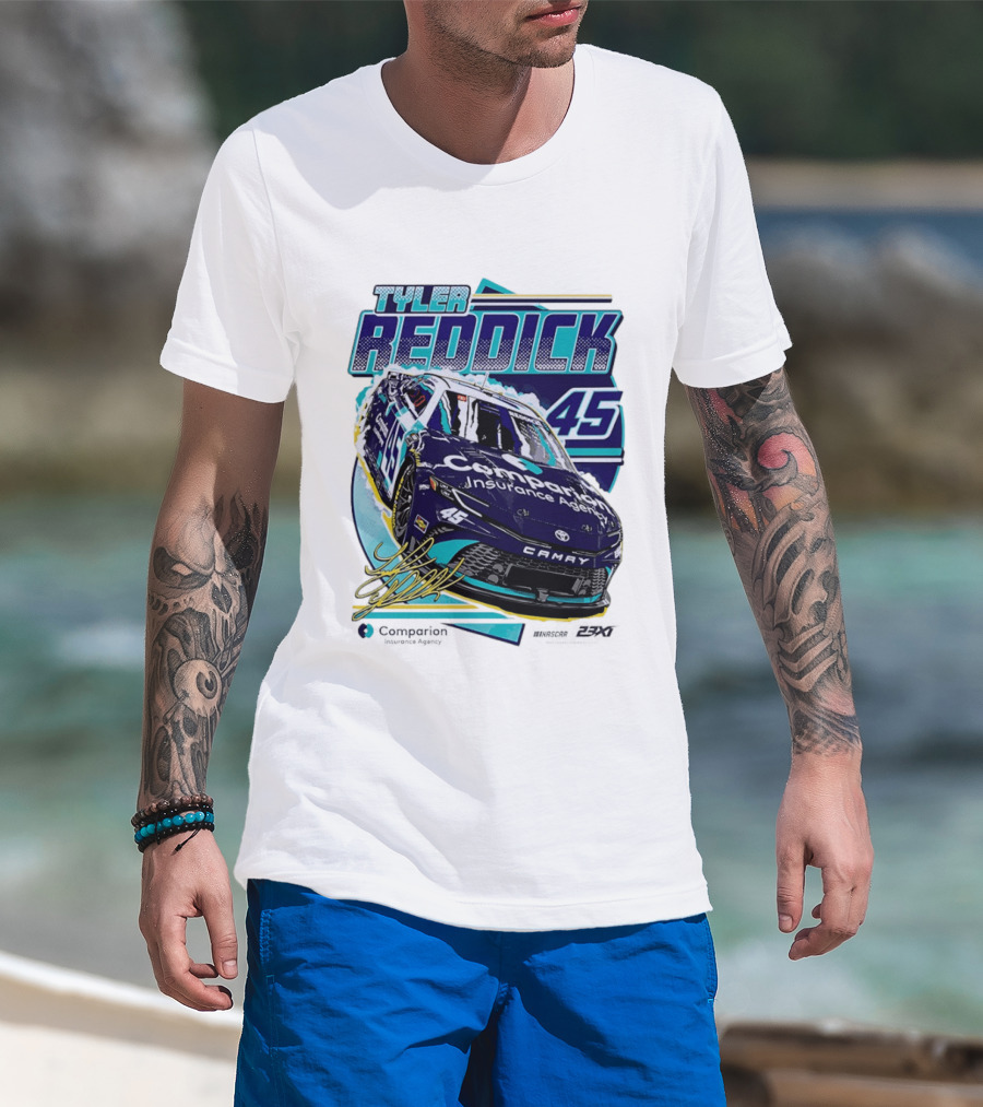 Tyler Reddick 45 Companion Insurance Agent 23XI Racing Toyota Camry T-Shirt