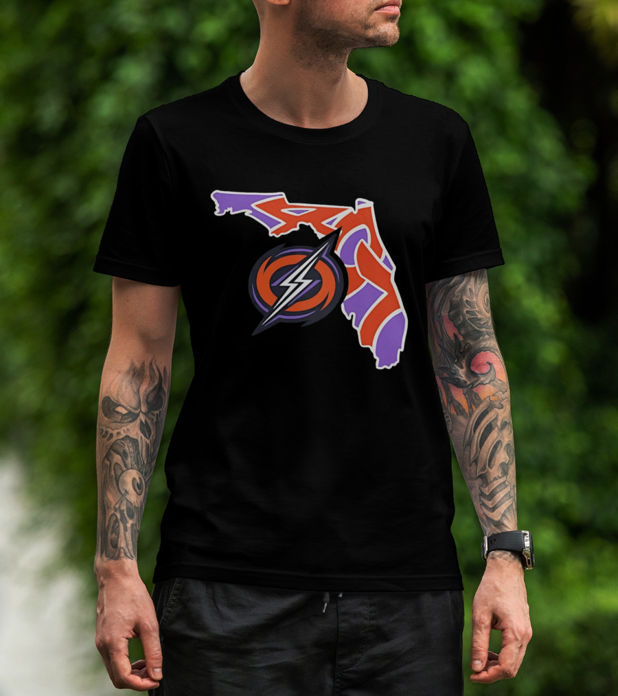 2026 UFL Orlando Storm 407 Map Lightning T-Shirt