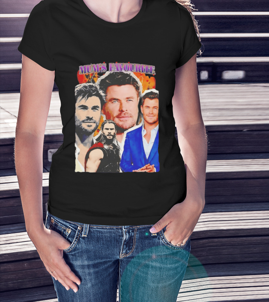 Mum's Favourite Chris Hemsworth Collage T-Shirt