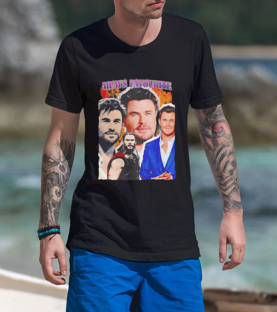 Mum's Favourite Chris Hemsworth Collage T-Shirt