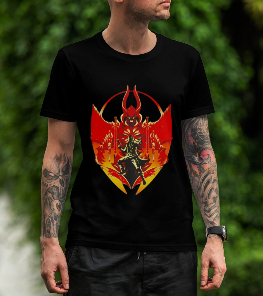 Devil May Cry Dante Fiery Demon Crest Iconography T-Shirt