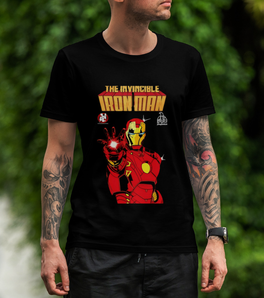 The Invincible Iron Man Superhero Iconic Armor Power Pose T-Shirt