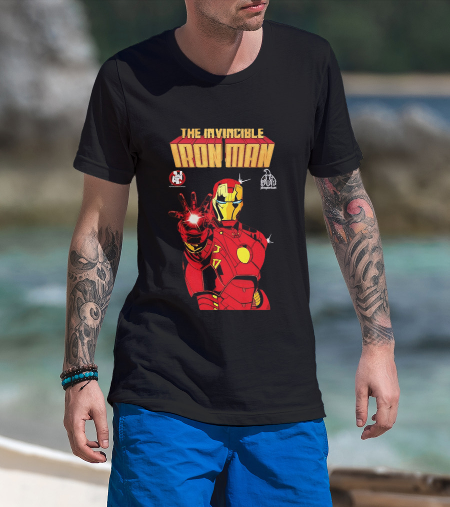 The Invincible Iron Man Superhero Iconic Armor Power Pose T-Shirt