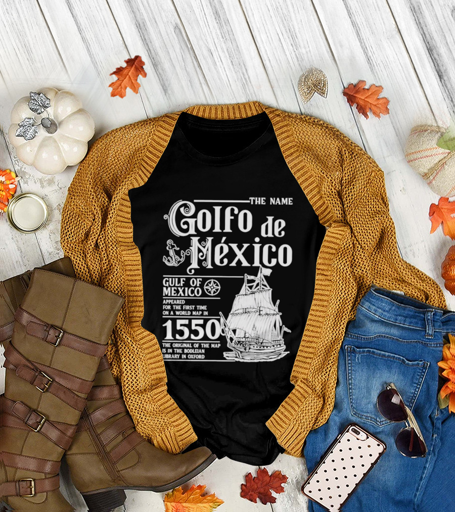 Golfo de México Gulf of Mexico 1550 First World Map Bodleian Library Oxford T-Shirt