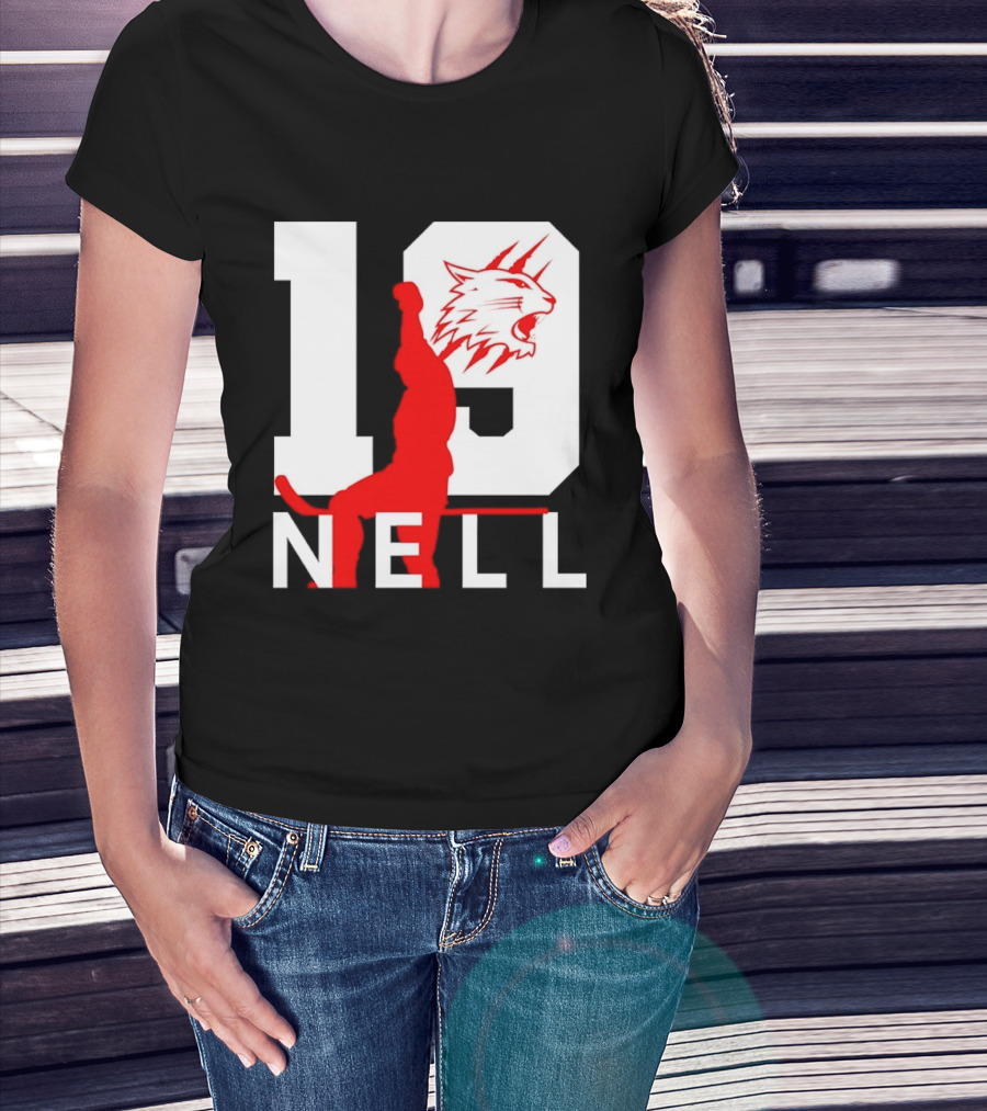 NELL 19 Wildcat Silhouette With Red Figure T-Shirt
