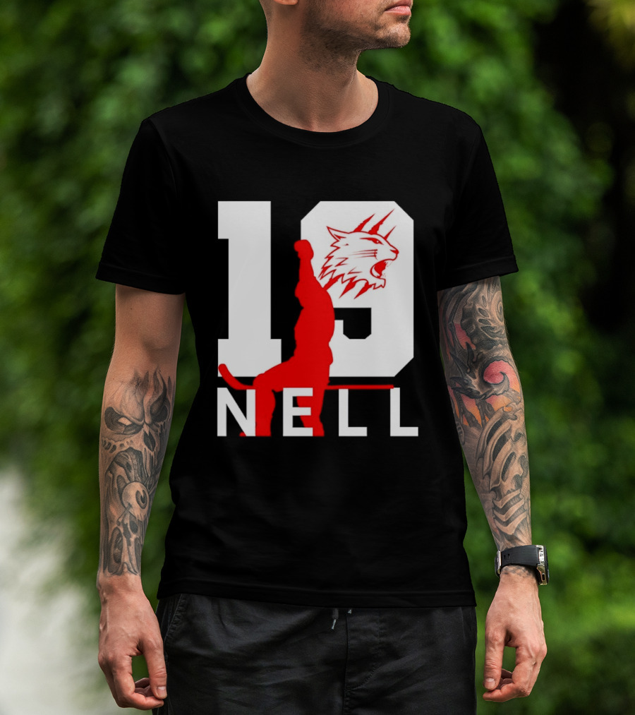 NELL 19 Wildcat Silhouette With Red Figure T-Shirt