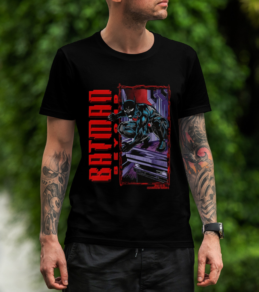 Batman Beyond Combat Readiness Stance Dynamic Gotham City Scene T-Shirt