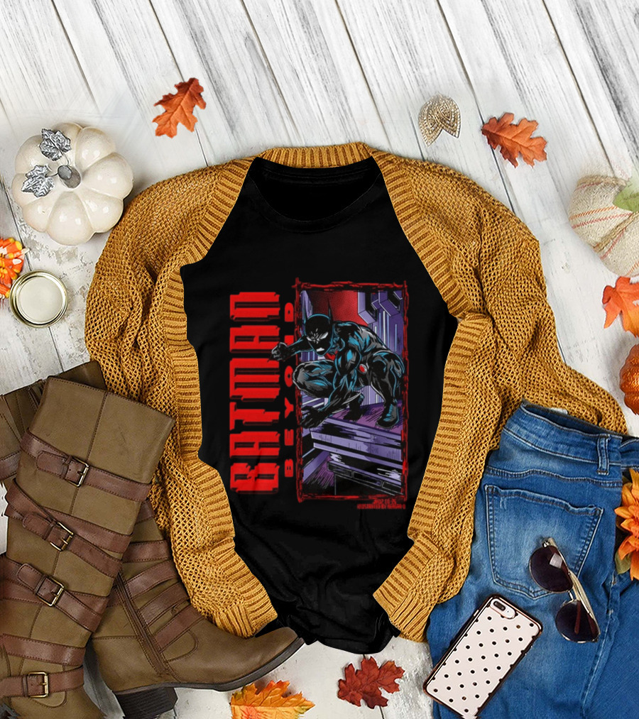 Batman Beyond Combat Readiness Stance Dynamic Gotham City Scene T-Shirt