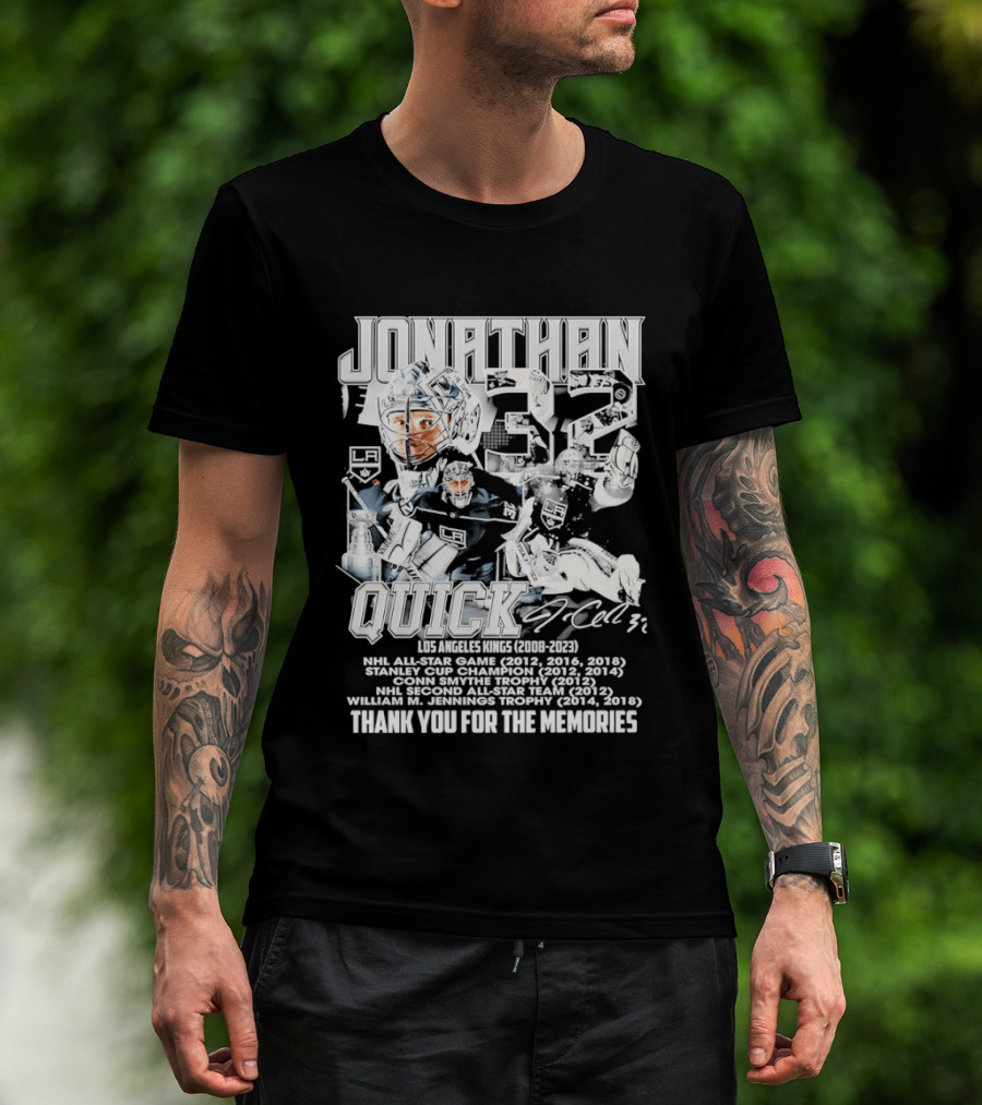 Jonathan Quick Los Angeles Kings NHL All Star Stanley Cup Champion Thank You For The Memories T-Shirt