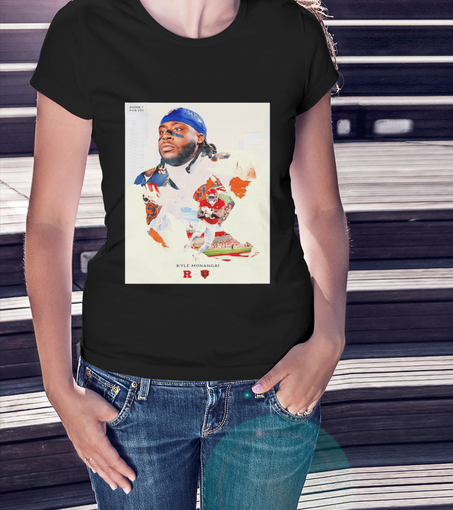 Round 7 Pick 233 Kyle Monangai Chicago Bears Rutgers Football T-Shirt