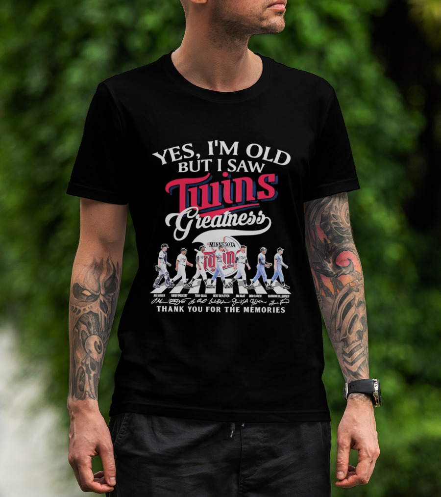 Yes I'm Old But I Saw Twins Greatness Thank You For The Memories Signatures T-Shirt