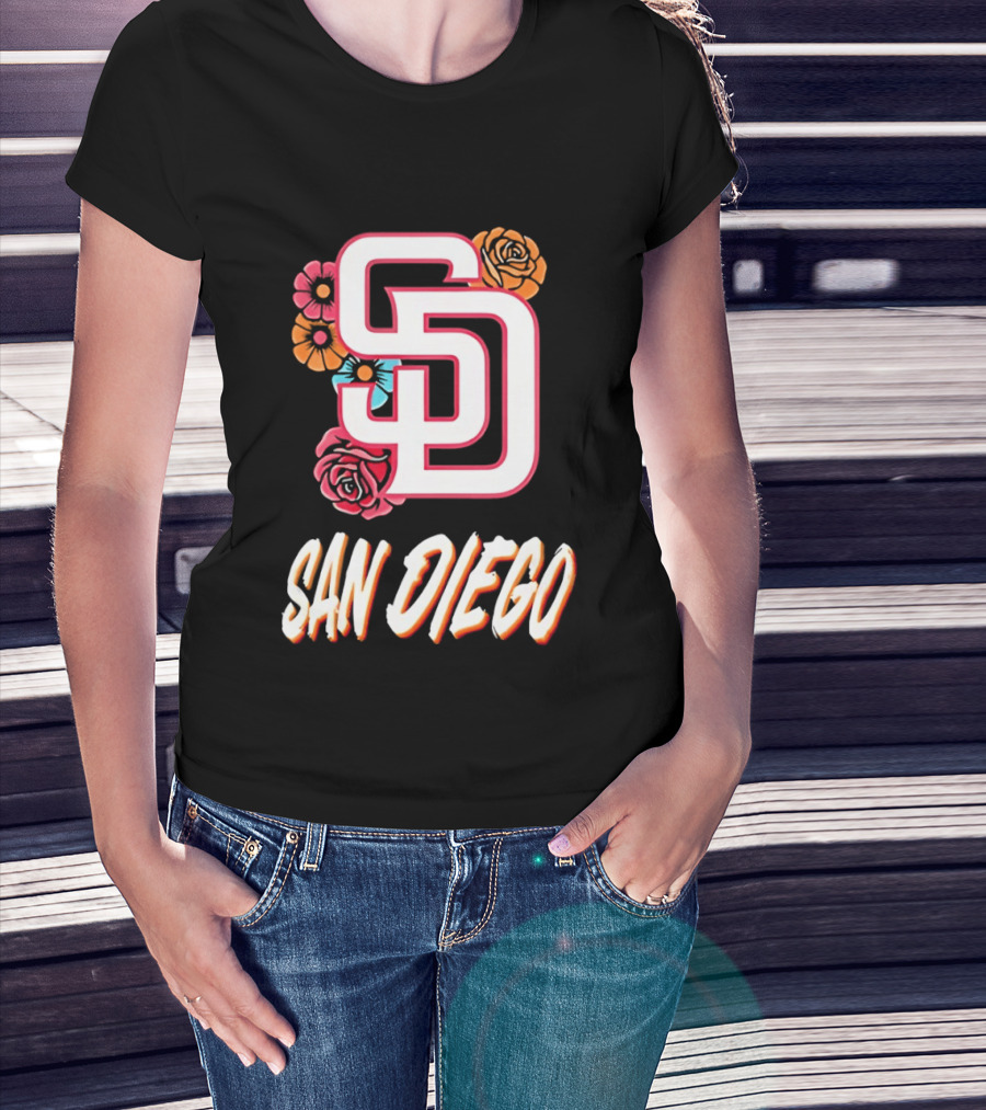 San Diego Padres 2026 Rose Floral SD T-Shirt
