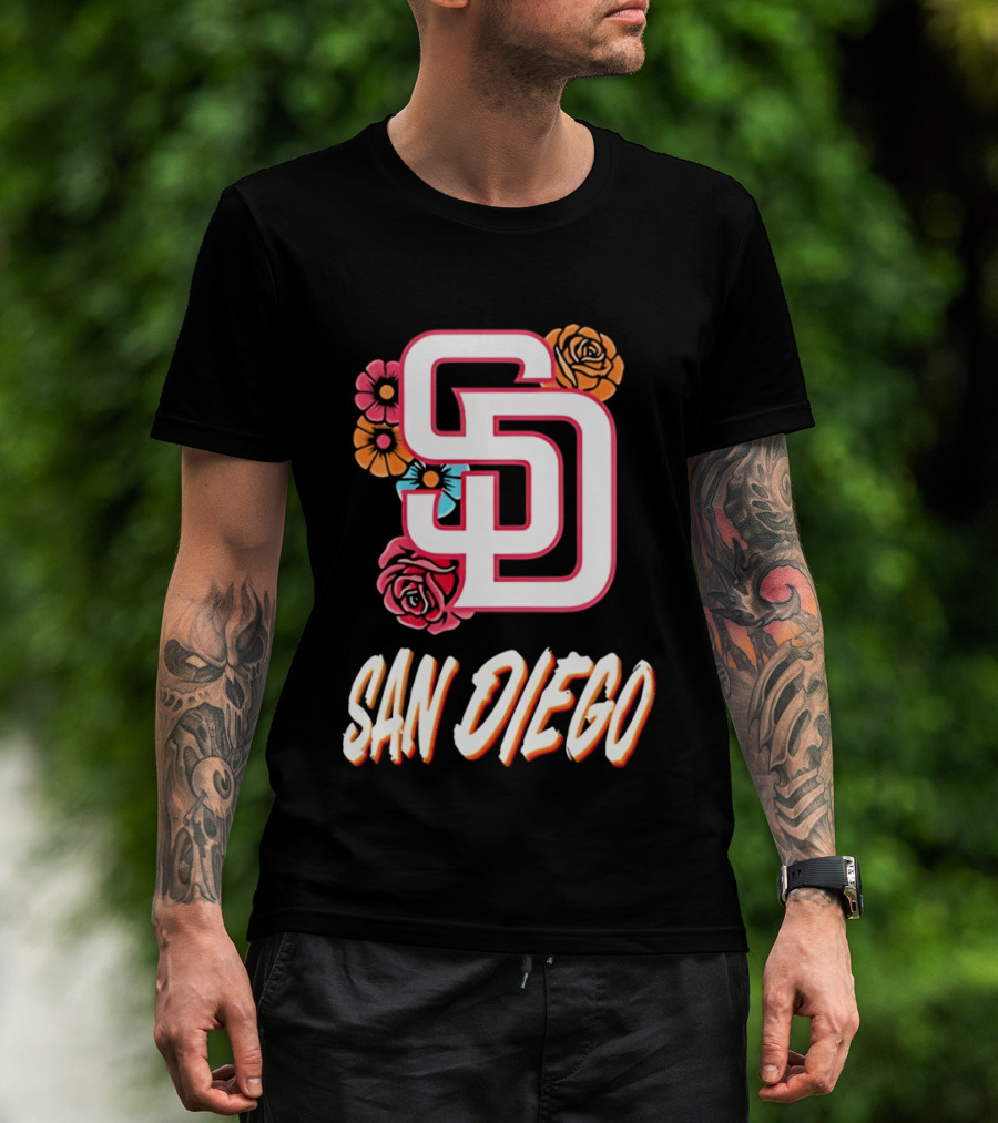 San Diego Padres 2026 Rose Floral SD T-Shirt