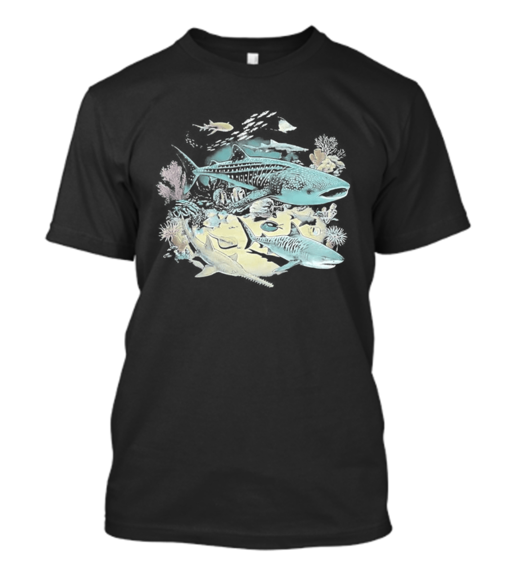 90s Sea Creatures Whale Shark Dolphin Vintage Style Aquatic Life T-Shirt