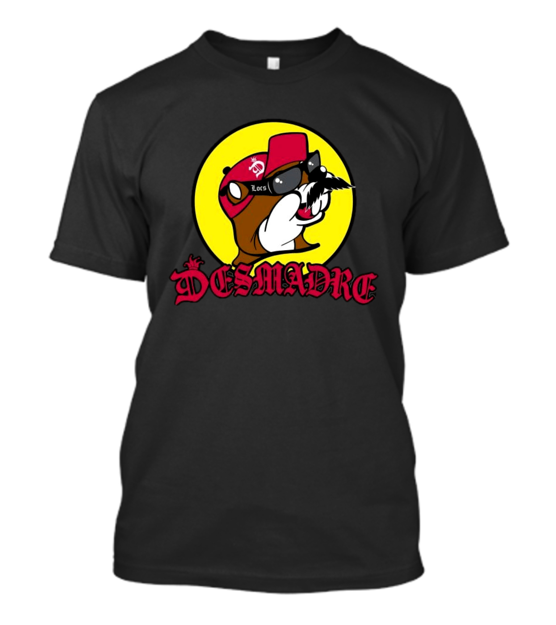 Desmadre Locs Moustache Wear My Locs At Night Red Hat Circle T-Shirt