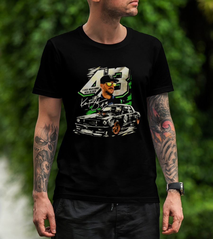 Ford Mustang Ken Block 43 Signature Style Racing T-Shirt